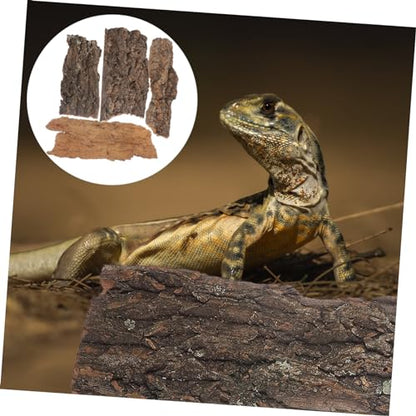 4pcs Cork Bark for Reptiles Natural Tree Bark Decoration for Terrarium Climbing Platform for Snakes Lizards Bearded Dragons and Other Crawling Pets