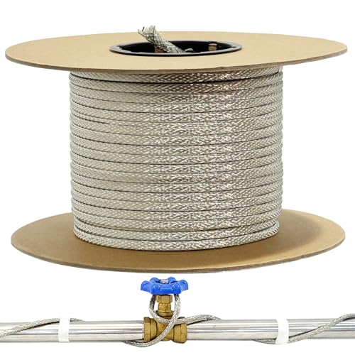 500' HTM Braid Self Regulating Heating Cable Mobile Home Heat Tape Water Pipes Freeze Protection Heat Trace Energy Saving Heat Tape for Water Hose - style: 500 ft