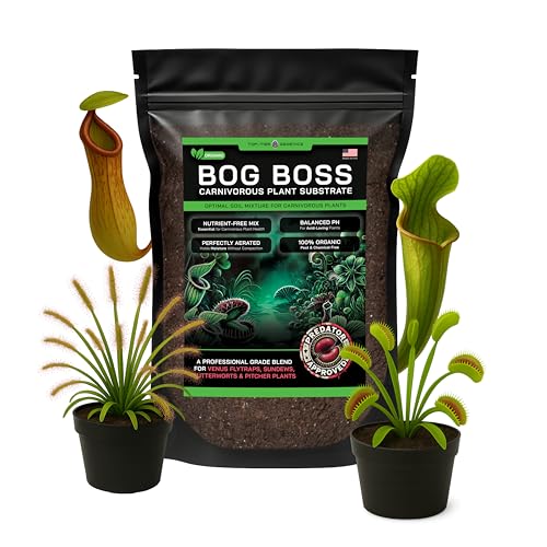 BOG BOSS - Premium Carnivorous Plant Soil Blend | Ideal for Venus Flytraps, Sundews, Nepenthes Pitcher Plants & Butterworts (4 QTS) - size: 4 qt