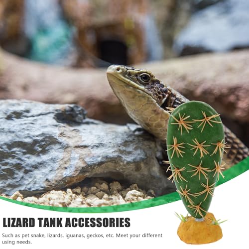 Toyvian Realistic Reptile Tank Decor Artificial Cactus Terrarium Plants for Lizard Snake Enclosure Plastic Resin Landscape Habitat Decoration for Aquarium and Reptile Habitat