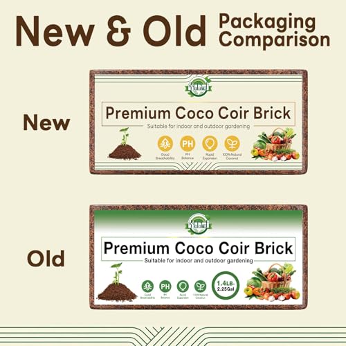 Halatool Organic Coco Coir Brick, 1 Pack Compressed Coco Coir for Plants, Coconut Fiber Substrate with Low EC & pH Balance, High Expansion Coco Peat Seed Starter Soil for Planting Gardening - color: 1 Pack