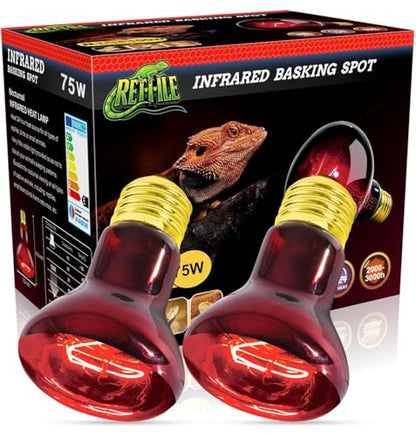 Reptile Heat Lamp 75W, Heat Lamp Bulbs for Reptiles and Amphibians, UVA Daylight Basking Light Suitable for Bearded Dragons, Lizards, Turtles, and Chickens (2 Pack) - style: Infrared Basking Light Bulb 75W