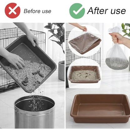 50 Pcs Disposable Plastic Cage Liners, Rabbit Litter Box Liners Leak Proof Toilet Film, Pet Tray Liner Bags For Small Animals Bunny Guinea Pig Bird Cage Liner Litter Box