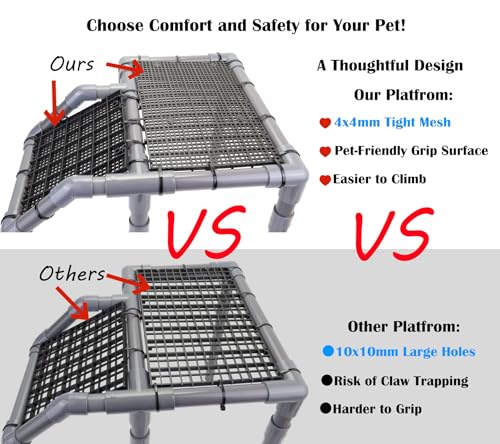 Extra Large Turtle Basking Platform, Aquatic Turtle Tank Accessories with Non-Slip Ramp, PVC Standing Dock for 75-120 Gallon Tanks - size: Basking Platform 13.4" W × 7.7" D