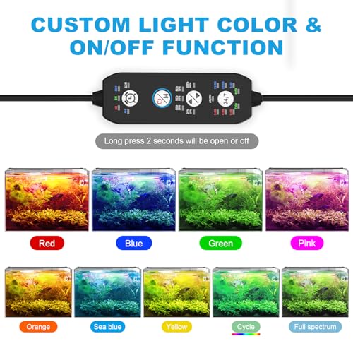 SEAOURA 24/7 Cycle LED Aquarium Plant Light-Full Spectrum Fish Tank Light, Auto On/Off, 24/7 Lighting Modes and DIY Mode, Adjustable Timer/Brightness, for 18 Inch to 24 Inch Planted Tank - size: for 18-24 inch tank