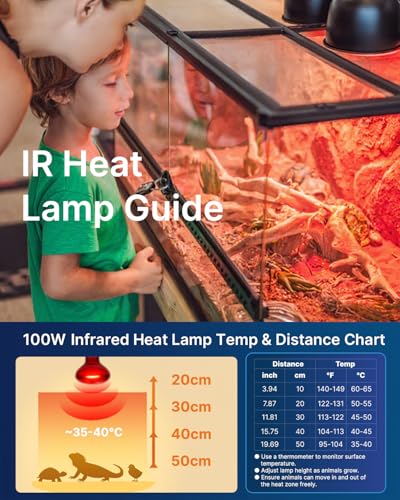 FLSNT 2 Pack Reptile Red Heat Lamp Bulbs,100W Infrared Basking Spot Light for Turtles, Leopard Gecko, Ball Python, Bearded Dragon, Chicken - color: Infrared Heat Lamp
