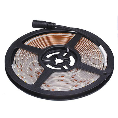 IP65, 12V Waterproof Flexible LED Strip Light（Power Cord not Included）, 16.4ft/5m Cuttable LED Light Strips, 300 Units 3528 LEDs Lighting String, LED Tape(Blue) Power Adapter not Included - color: 1*16.4ft 3528 Blue