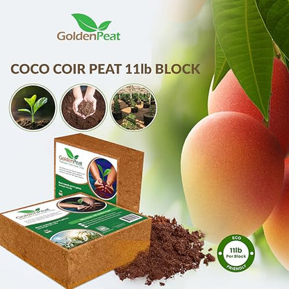 Organic 11 lb Compressed Coco peat Block is a high-Performance, Nutrient-Rich Coco Pith with Low - Medium EC for Heavy-Feeding Plants. Specially Engineered for Optimal Root Growth