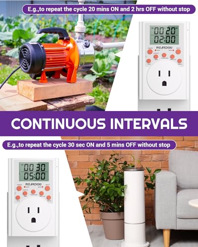 Timer Outlet, Nearpow Multifunctional Infinite Cycle Programmable Plug-in Digital Timer Switch with 3-Prong Outlet for Appliances, Energy-Saving Timer, 15A/1800W - color: Orange