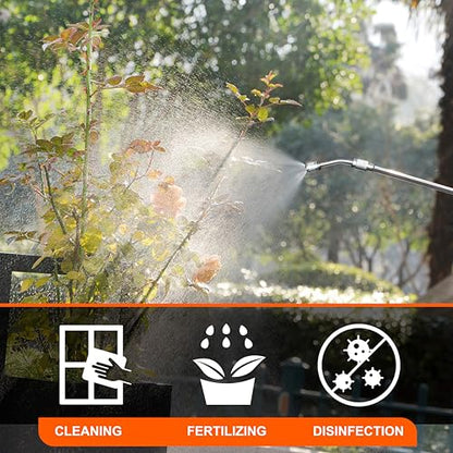 HIFAY ES4 Electric Sprayer 1 Gallon Built-in 4000mAh Rechargeable Battery, Copper-Nickel Spray Nozzle Makes The Spray More Delicate, The Telescopic Spray Rod Can Reach Further - color: Blue