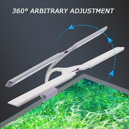 LED Aquarium Light Full Spectrum Clip Fish Tank Light Plants Light 360° Adjustable 2 Light Bar Super-Bright 6W Suitable for 5-25 Gal Fish Tank - size: 6W For 5-25 Gal Fish Tank