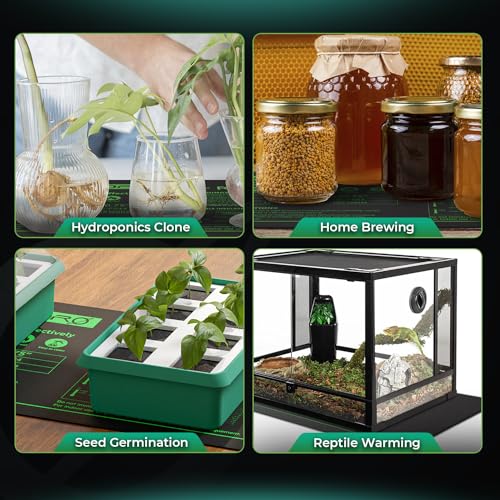 MARS HYDRO 10''x 20.75'' Seedling Heat Mat with Thermostat Heating Pad IP67 Waterproof, Easy to Clean, for Seedling, Germination, Clone, Reptile - size: 10'' x 20.75''with Built-in Thermostat