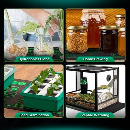 MARS HYDRO 10''x 20.75'' Seedling Heat Mat with Thermostat Heating Pad IP67 Waterproof, Easy to Clean, for Seedling, Germination, Clone, Reptile - size: 10'' x 20.75''with Built-in Thermostat