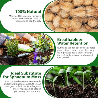 Legigo Pack of 5 Organic Coco Coir Bricks- 100% Natural Compressed Coco Peat Brick Coconut Fiber Substrate with Low EC& pH Balance, Coir Plant Soil Enhance Root Growth for Herbs, Flowers, House Plants - color: Pack of 5