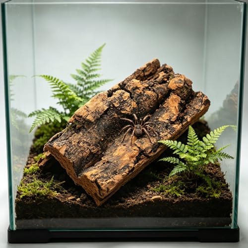 10pcs Reptiles Terrarium Background, 4x2 Natural Bark Sheets for Shelter & Train, Climbing Wall Mat Tank Accessory for Frog, Lizard, Snake, Bearded Dragon