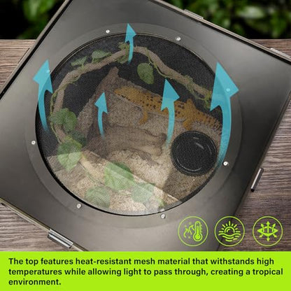 25 Gallon Reptile Tank Enclosure,16x16x24 Reptile Terrarium Acrylic Front Opening with Metal Translucent Mesh Top for Crested Gecko Lizards, Snakes, Chameleon