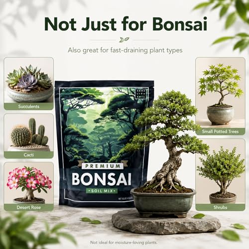 Premium Bonsai Soil Mix for Thriving Indoor Bonsai Trees - Perfect Potting Soil for All Bonsai Varieties - Organic Blend for Optimal Growth - Indoor Plant Soil - 4 Quarts - style: Bonsai Plant Soil Mix