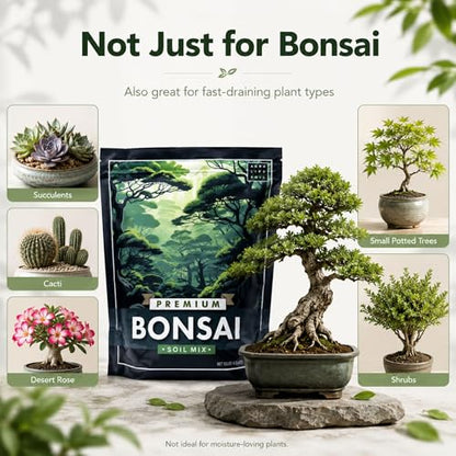 Premium Bonsai Soil Mix for Thriving Indoor Bonsai Trees - Perfect Potting Soil for All Bonsai Varieties - Organic Blend for Optimal Growth - Indoor Plant Soil - 4 Quarts - style: Bonsai Plant Soil Mix
