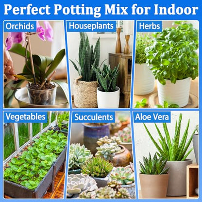 Halatool 3QT Indoor Potting Soil for Plants Orchid Potting Mix Garden Top Succulent Bonsai Soil for Aloe Vera Houseplants Flowers Vegetables & Herbs - size: 3 qt