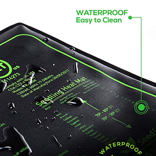MET Certified Seedling Heat Mat with 50℉~108℉ Digital Thermostat Controller for Seed Germination (20" x 20") - size: 20" X 20" & Thermostat Controller