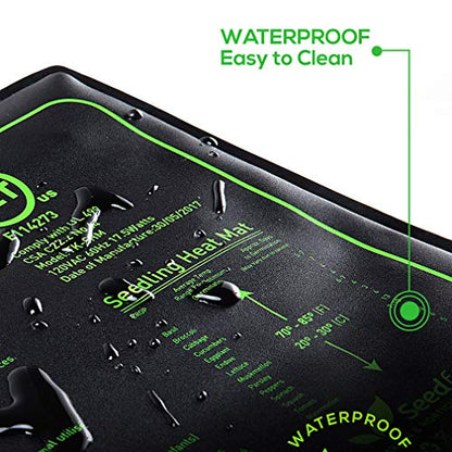 MET Certified Seedling Heat Mat with 50℉~108℉ Digital Thermostat Controller for Seed Germination (20" x 20") - size: 20" X 20" & Thermostat Controller