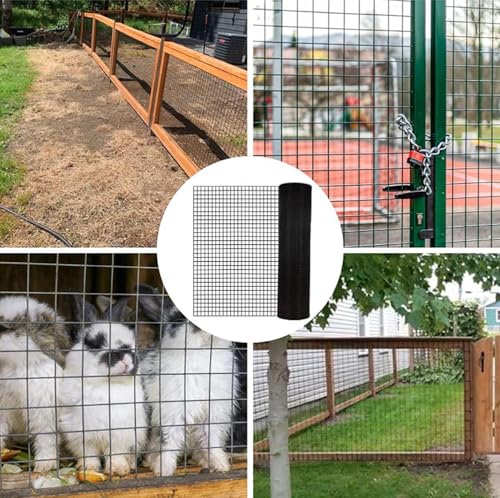 Hardware Cloth for Chicken Wire Fencing-1/4in Mesh AWG 19 Gauge 36in x 50ft Black Vinyl Coated Galvanized Welded Wire Mesh Roll-Poultry Netting, Rabbit Cages, Snake Barrier, Garden Fencing - color: Black, size: 1/4" 36" x 50' (AWG 19Ga)