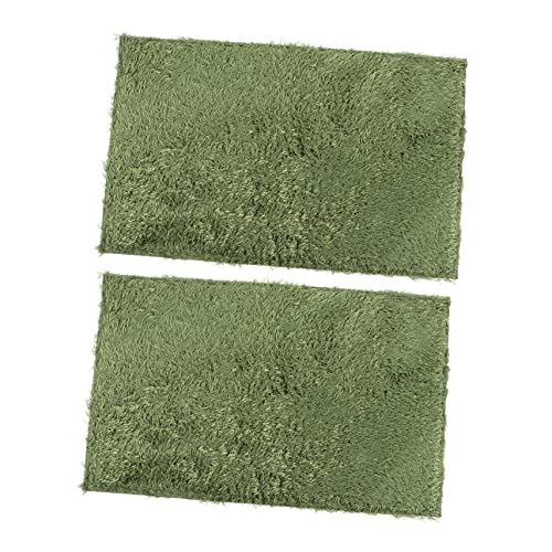 Yardwe 2pcs Reptile Moss Carpet Mat Lizard Tank Decor Soft Reusable Terrarium Substrate