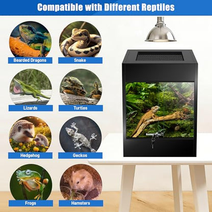 65 Gallon PVC Tall Reptile Terrarium Tank 36x23.6x17.7 Bearded Dragon Tank, Front Opening Reptile Enclosure Habitat with Tempered Glass & Sliding Door for Leopard Geckos, Snakes, Ball Pythons, Lizards - size: 65Gallon