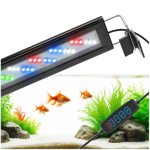 DaToo LED Aquarium Light Full Spectrum Fish Tank Light with Dimmer White Blue Red Green LEDs Fish Tank Light with Three Lighting Modes and Extendable Bracket for 20 Inch to 24 Inch Aquarium - size: 20~24 Inch