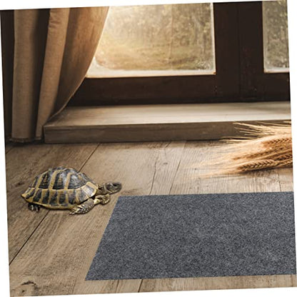YARNOW 4pcs Reptile Carpet Liner Mat Absorbent Breathable Bedding for Lizard Snake Turtle Grey Substrate Mats Washable for Terrarium Use