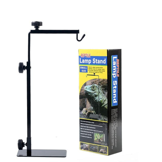 Reptile Lamp Stand, Adjustable Heat Lamp Bracket, Floor Light Holder Metal Lamp Hanging Bracket for Reptile Terrarium Heating Light Amphibian (Large)