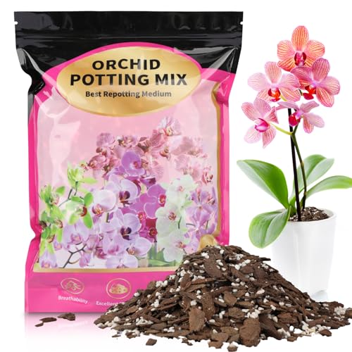 Orchid Potting Mix 2qt，Orchid Soil Composed of Orchid Bark and Perlite，Premium Orchid Medium for Potting, Repotting, Enhanced Drainage, Air Flow & Root Ventilation - color: Orchid Soil, size: 2qt