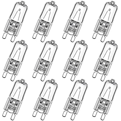 Tarpop 12 Pcs G9 Heat Lamp Bulbs for Reptile Mini Halogen Bulb 25w Infrared Reptile Heat Lamp for Bearded Dragon Gecko Turtle Lizard(25 Watts)