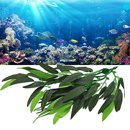 Artificial Reptile Plants Lifelike Plastic Plant Hanging Leaves Decoration with Suction Cup for Reptile Terrarium Fish Tank (T-044F) - size: T-044F