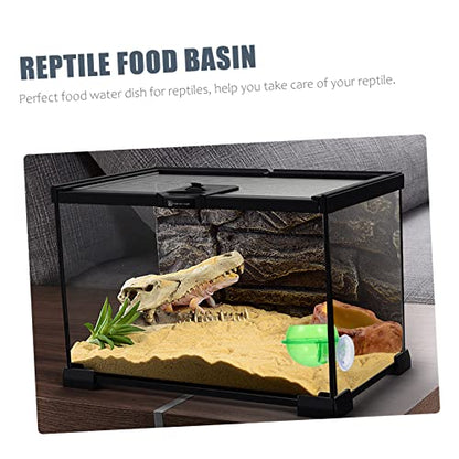 Angoily 4pcs Reptile Feeding Bowl Cup Water and Food Dish for Lizards Geckos and Other Crawling Pets Easy to Clean and Stable Design - color: Greenx2pcs, size: 8X10CMx2pcs