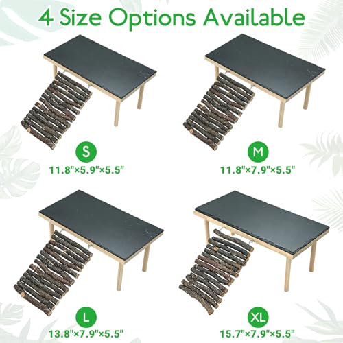 BNOSDM Bearded Dragon Basking Rock Platform with Climbing Ramp Reptiles Hideout Hide Cave Reptile Tank Accessories Suit for Tortoise, Lizard, Toad, Gecko (Large)