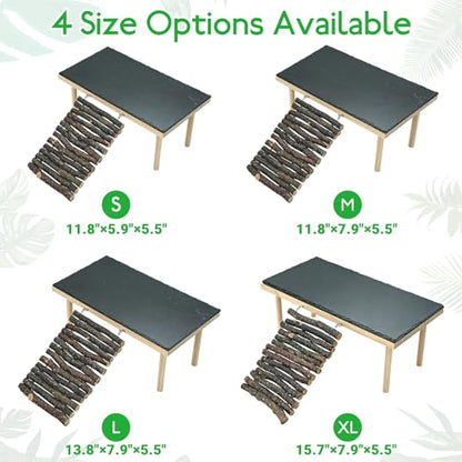 BNOSDM Bearded Dragon Basking Rock Platform with Climbing Ramp Reptiles Hideout Hide Cave Reptile Tank Accessories Suit for Tortoise, Lizard, Toad, Gecko (Large)