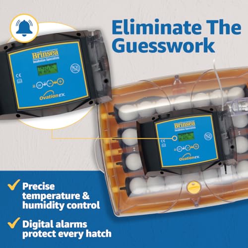 Brinsea Ovation 28 EX Egg Incubator & Expert Incubation Book, Automatic Humidity Control and Egg Turning for Hatching 28 Chicken, Duck, Other Bird Eggs, Precision Digital Controls - style: With Book