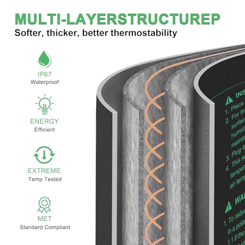 Seedling Heat Mat 8 Pack, 10" x 20.75" MET-Certified Warm Hydroponic Heating Pad, Waterproof Warm Hydroponic Plant Heating Mat for Germination, Greenhouse Grow Seed Starter - size: 10''x20.75'' 8 pack