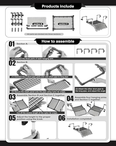 Chunful Adjustable X-Large Turtle Basking Platform, 19″ Wider Hanging Turtle Dock, DIY Ramp with PVC Pipes and Suction Cups Basking Area for Aquarium Tank 40/50/65/75/90 Gallon, Tank Accessories - style: Classic