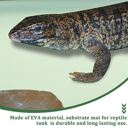 FRCOLOR 2pcs Reptile Carpet Mat for Terrarium Eva Substrate Liner for Leopard Bearded Dragon Snake and Turtle Soft Bedding for Reptile Enclosures