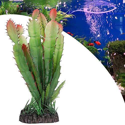 Artificial Plastic Plants for Fish Tank Decorations Cactus Plant Terrarium Reptiles Habitats Aquarium Decor