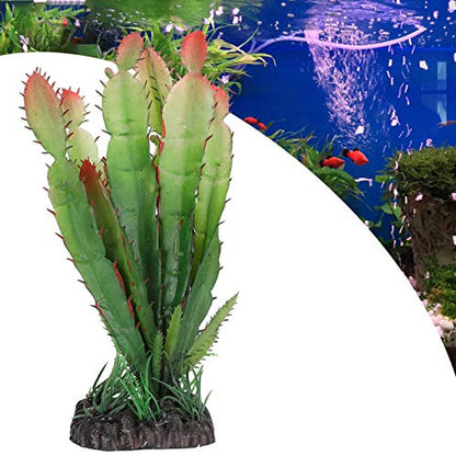 Artificial Plastic Plants for Fish Tank Decorations Cactus Plant Terrarium Reptiles Habitats Aquarium Decor