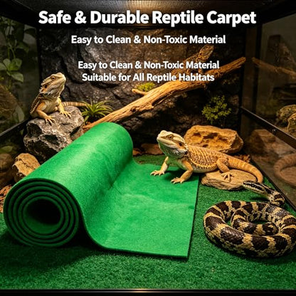 Reptile Carpet Mat for 30BR/40BR/50/65 Gallon Reptile Tank, Forest Floor Turtle Bedding | Reptile Carpet Mat, Forest Floor Terrarium Bedding for 40 Gallon Reptile Tank & Floor Turtle
