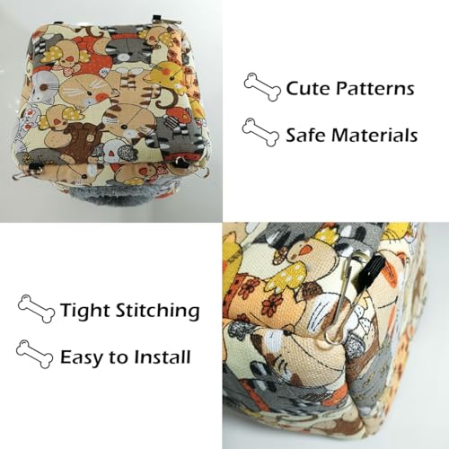 Hamster Rat Hammock Bed, Hanging Cave Shaped Cotton Nest Suitable for Small Animals Hamsters Rat Mouse Gerbil Sugar Glider Squirrels etc (S) - size: Small