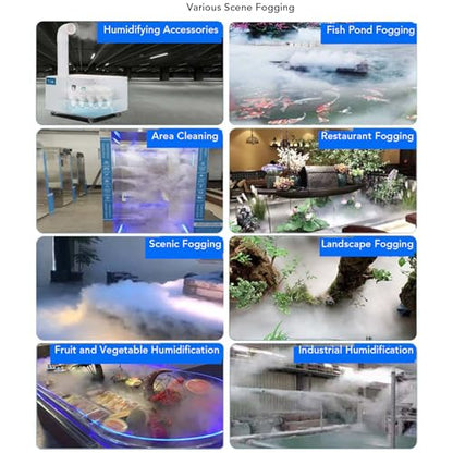 Eujgoov 3 Heads Ultrasonic Mist Maker Ultrasonic Fogger for Water Fountain Pond Halloween Party