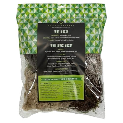 The Habitat Life - Natural Variety Pack - Mix of Reindeer, Mood, Sheet & Spanish Moss - for All Terrariums - Humidity Control - Breathable Bedding - Dye-Free & Safe - Medium - 1 Pack - size: Medium, style: Variety Pack
