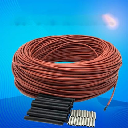 Carbon Fiber Heating Wire, Silicone Infrared Heating Cable, 12K 33 Ohm/M, Far Infrared 8-18UM, 200C Heat Resistant, Red Electric Floor Warmth(10 m) - size: 10 m