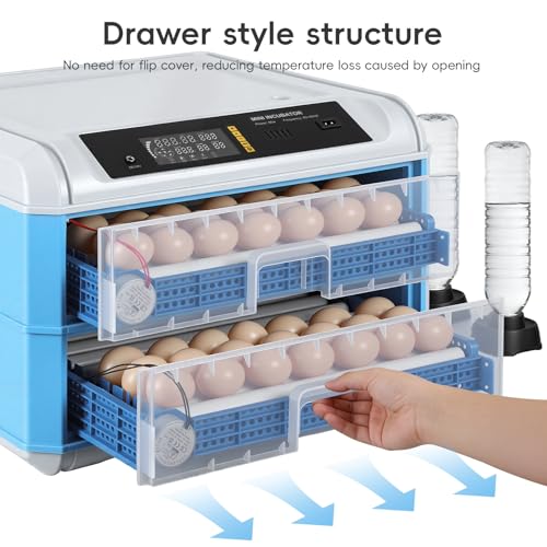 120 Egg Incubator with Automatic Egg Turner and Digital Control - Poultry Hatcher for Chicken, Duck, Quail Eggs - Ideal for Home, Farm, Educational Use