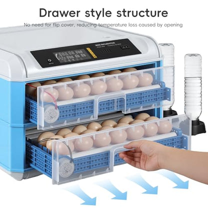 120 Egg Incubator with Automatic Egg Turner and Digital Control - Poultry Hatcher for Chicken, Duck, Quail Eggs - Ideal for Home, Farm, Educational Use